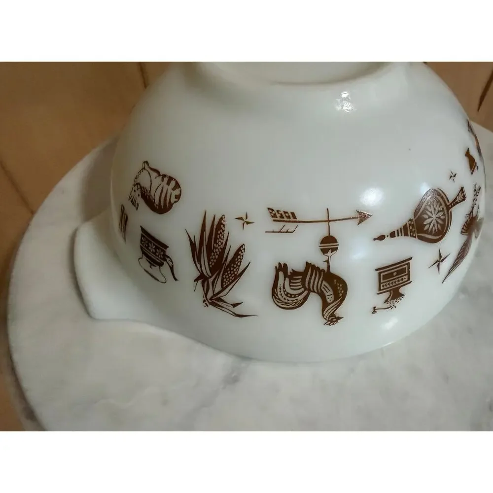 Vintage Pyrex Set of 3 Early American Cinderella Nesting Bowls
